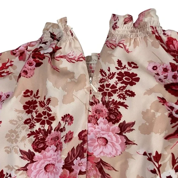 Floral Print Ruffle Sleeve Dress - Picture 11 of 13